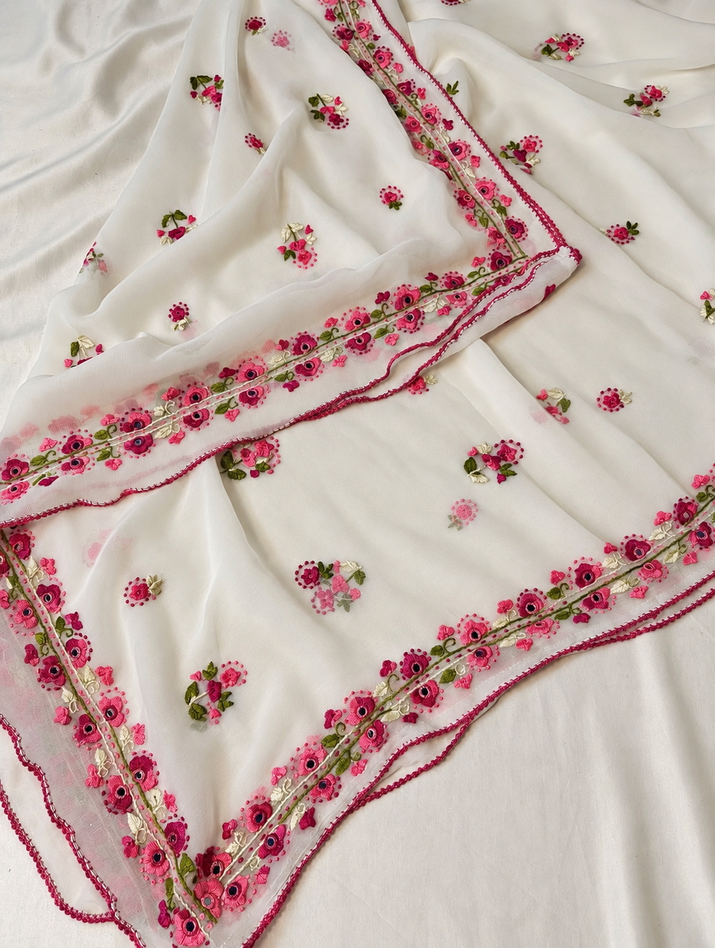 White multi floral