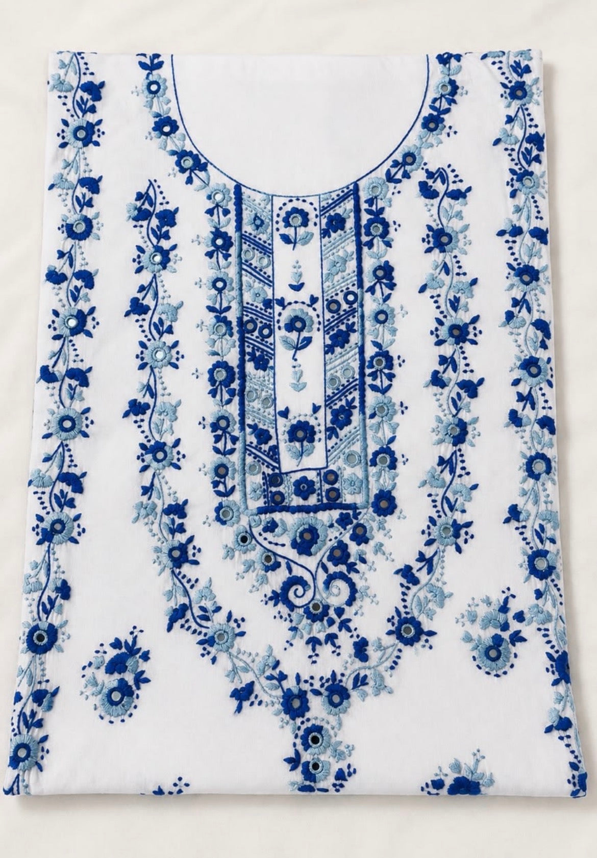 White Unstitched kurta