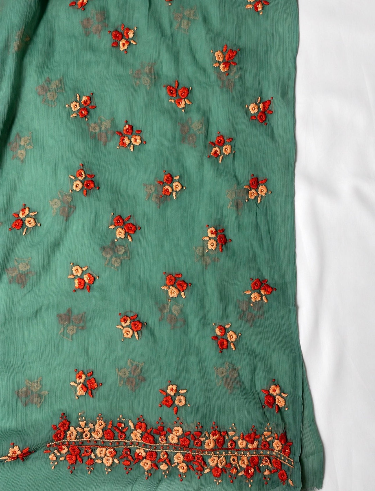 Green chiffon 2 piece