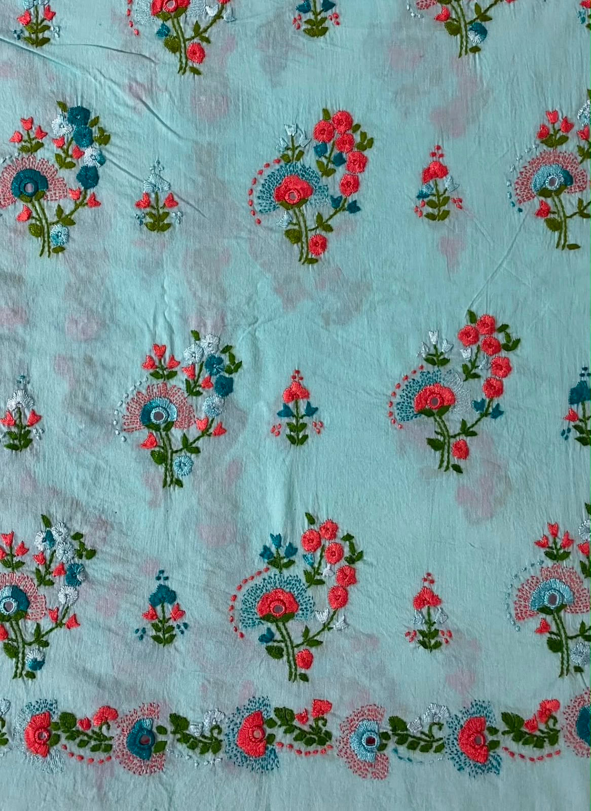 Turquoise Clr Unstitched shirt
