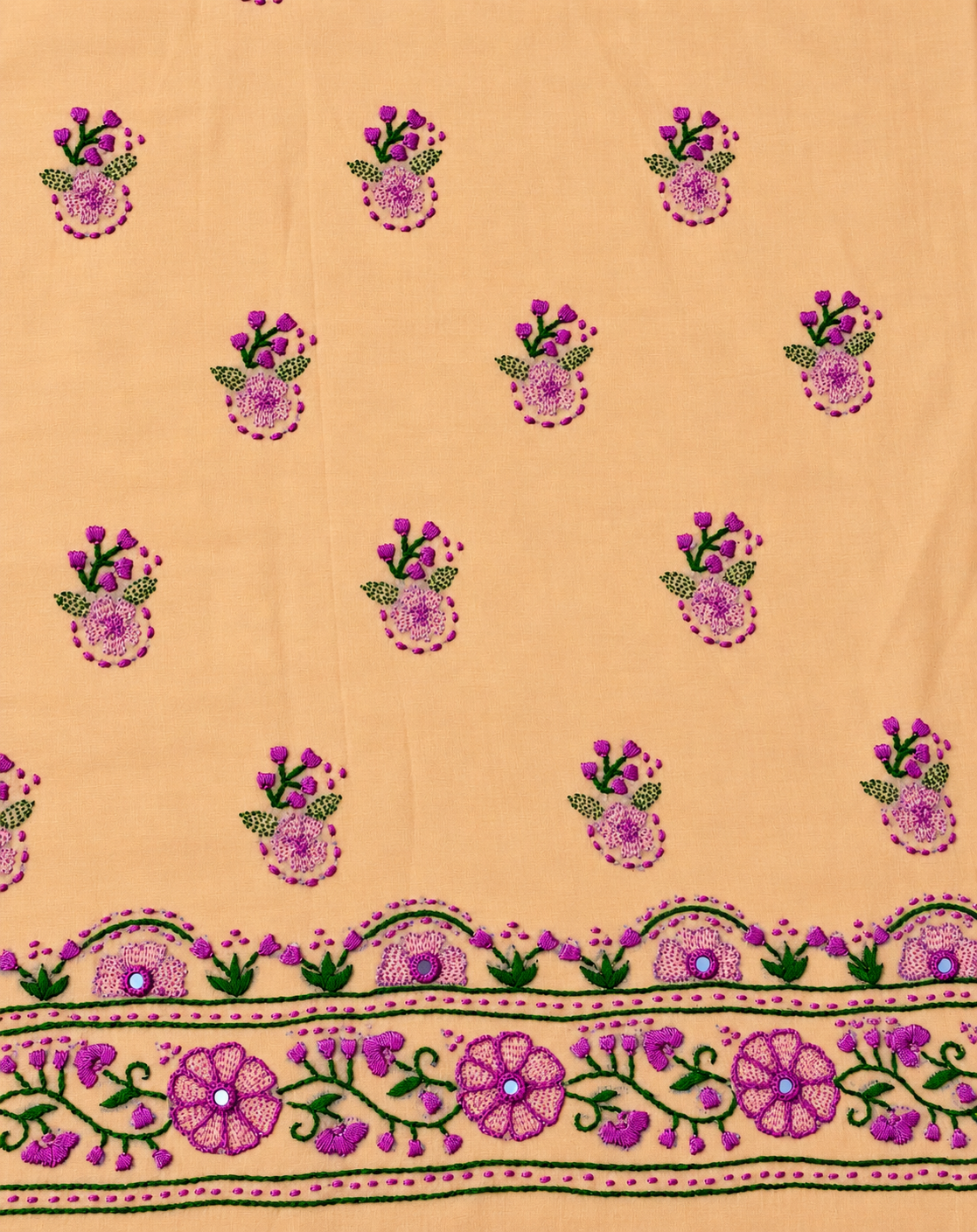 Peach unstitched kyrta