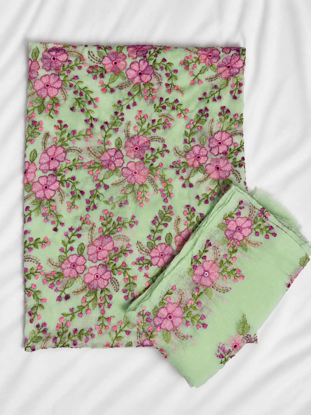 Pishtashio unstitched chiffon 2 piece