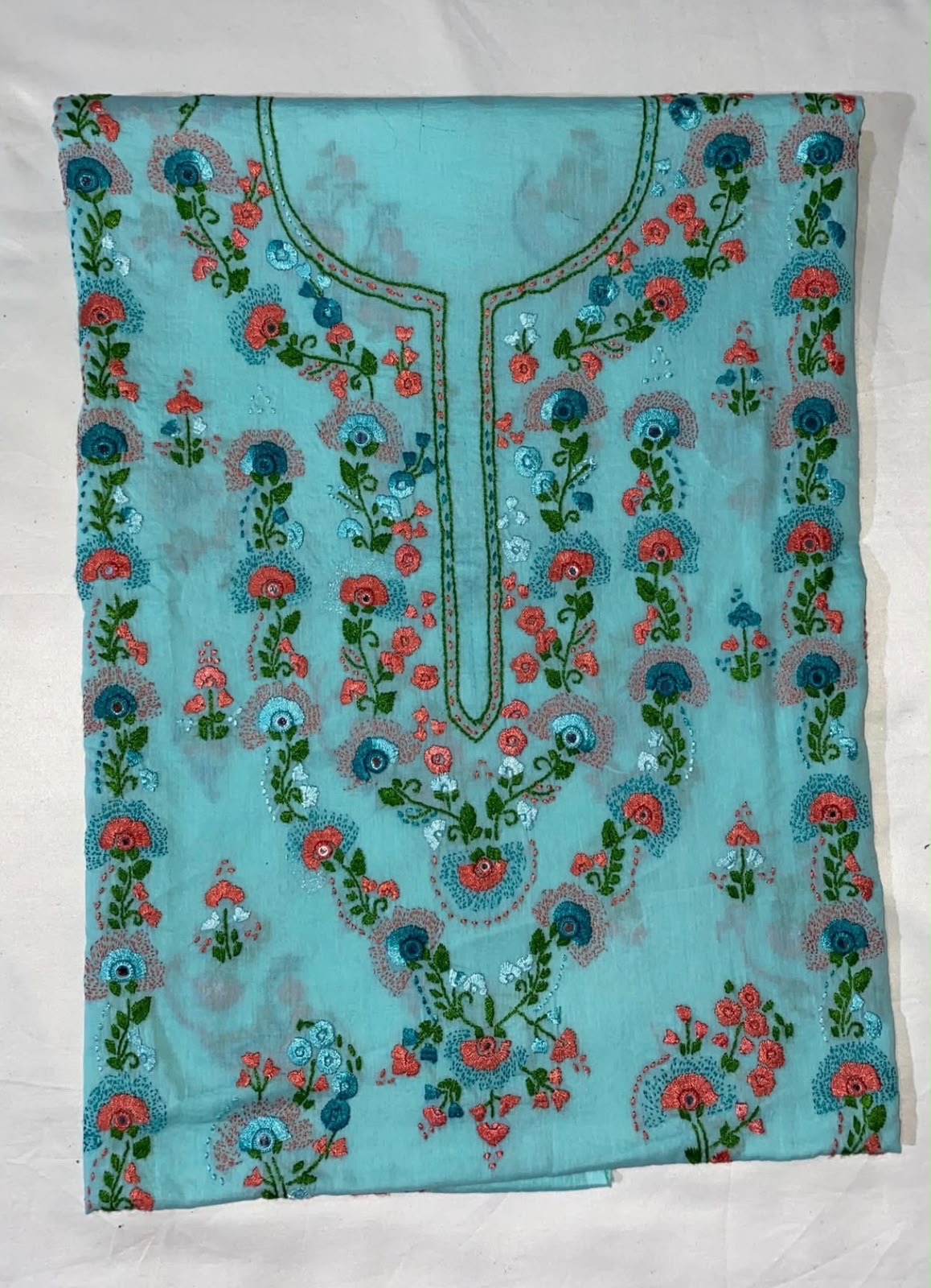 Turquoise Clr Unstitched shirt