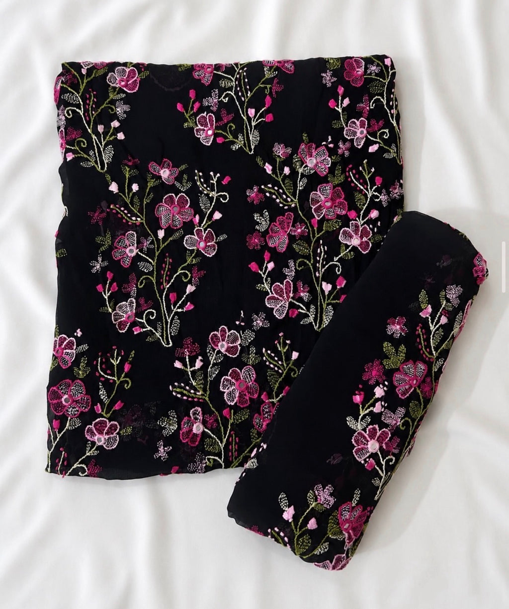 Multi black chiffon 2 piece