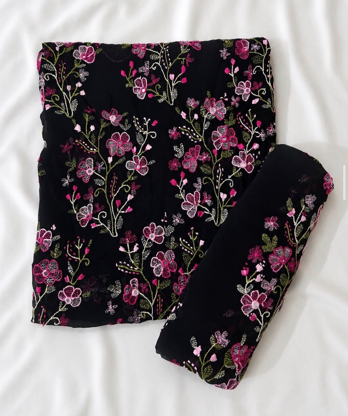 Multi black chiffon 2 piece