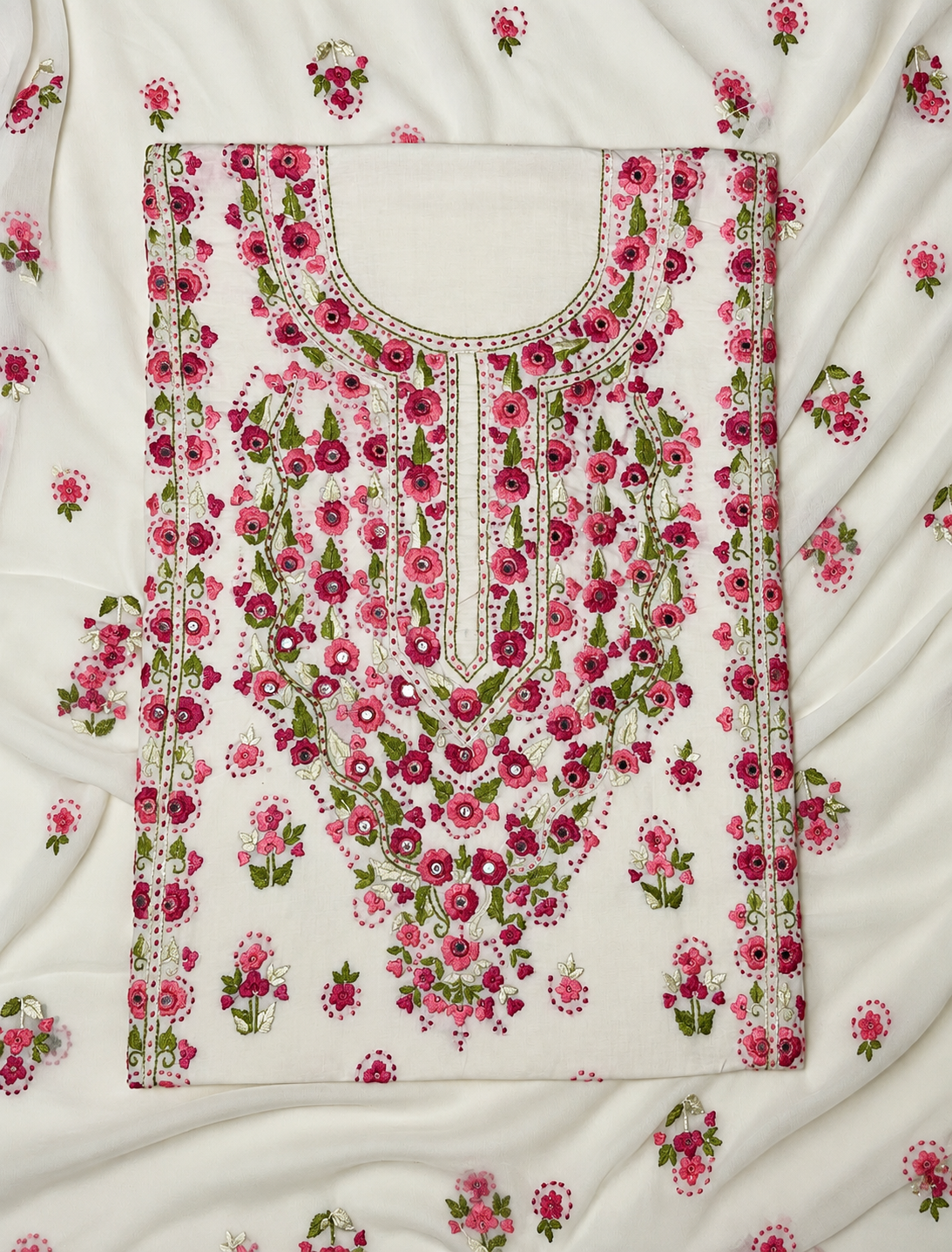 White multi floral
