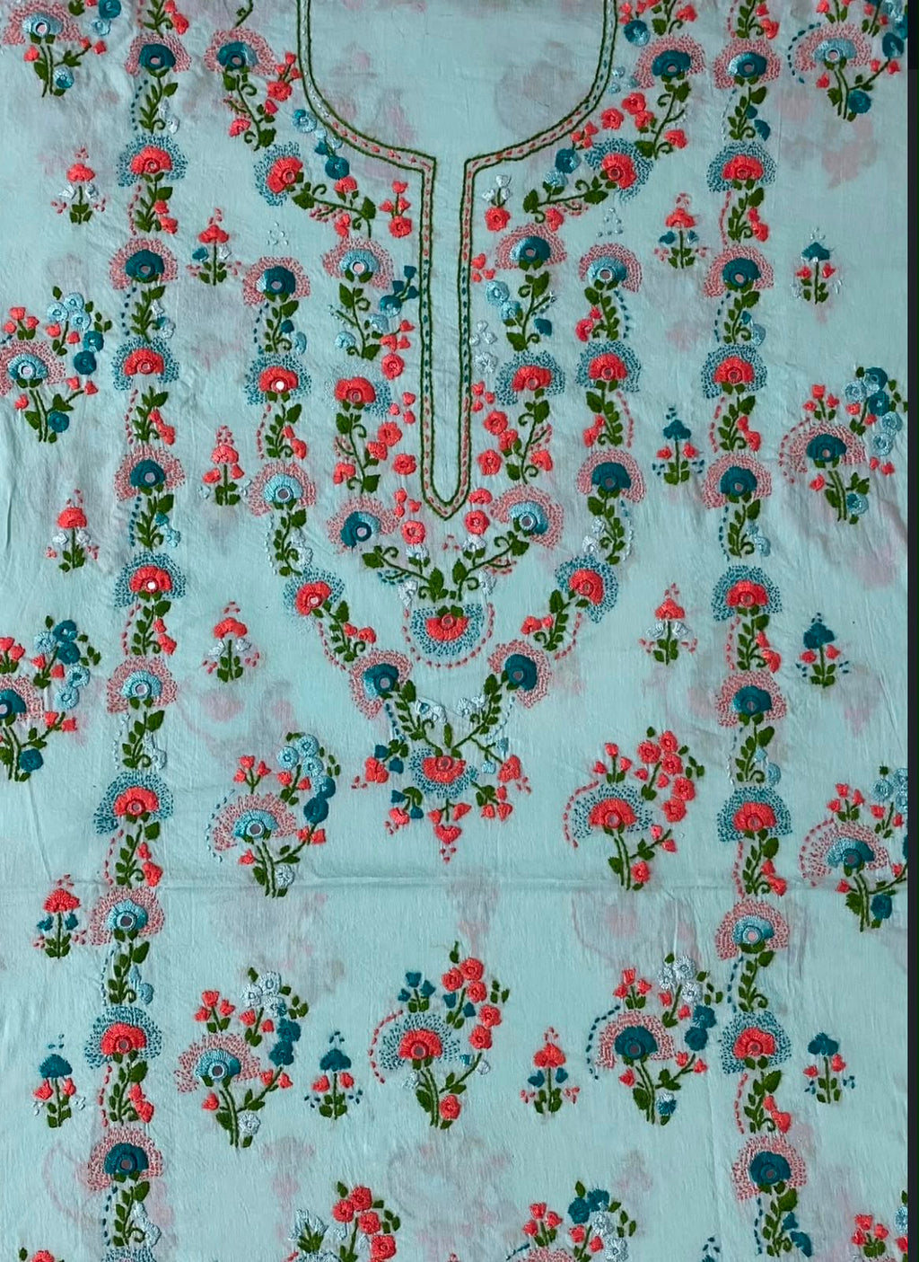 Turquoise Clr Unstitched shirt