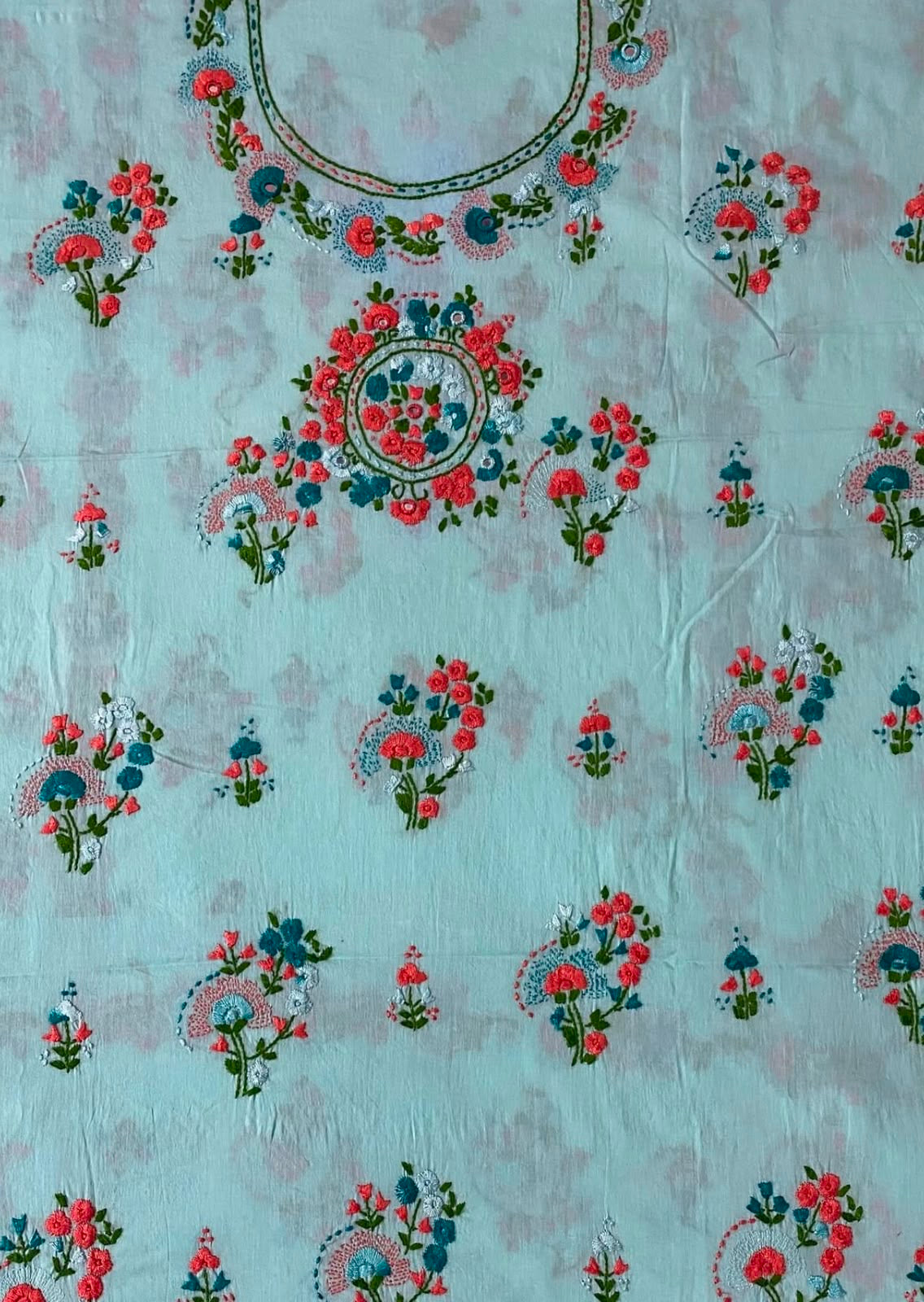 Turquoise Clr Unstitched shirt