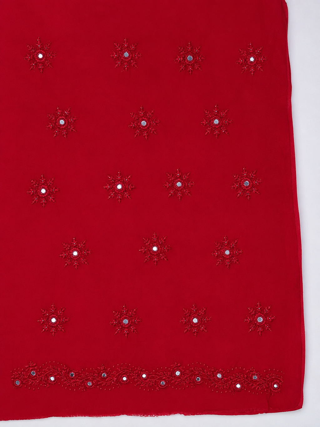 Unstitched deep red kurta