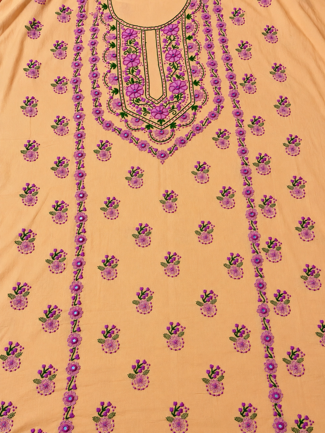 Peach unstitched kyrta