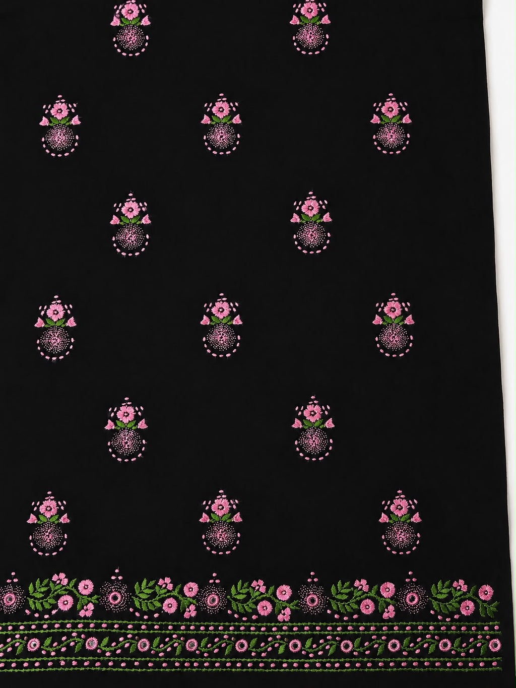Black Unstitched kurta