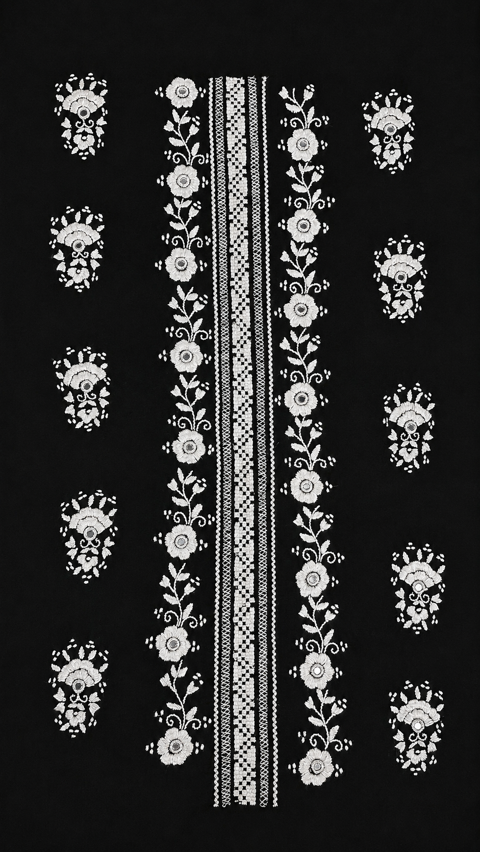 Monochrome tarkashi kurta
