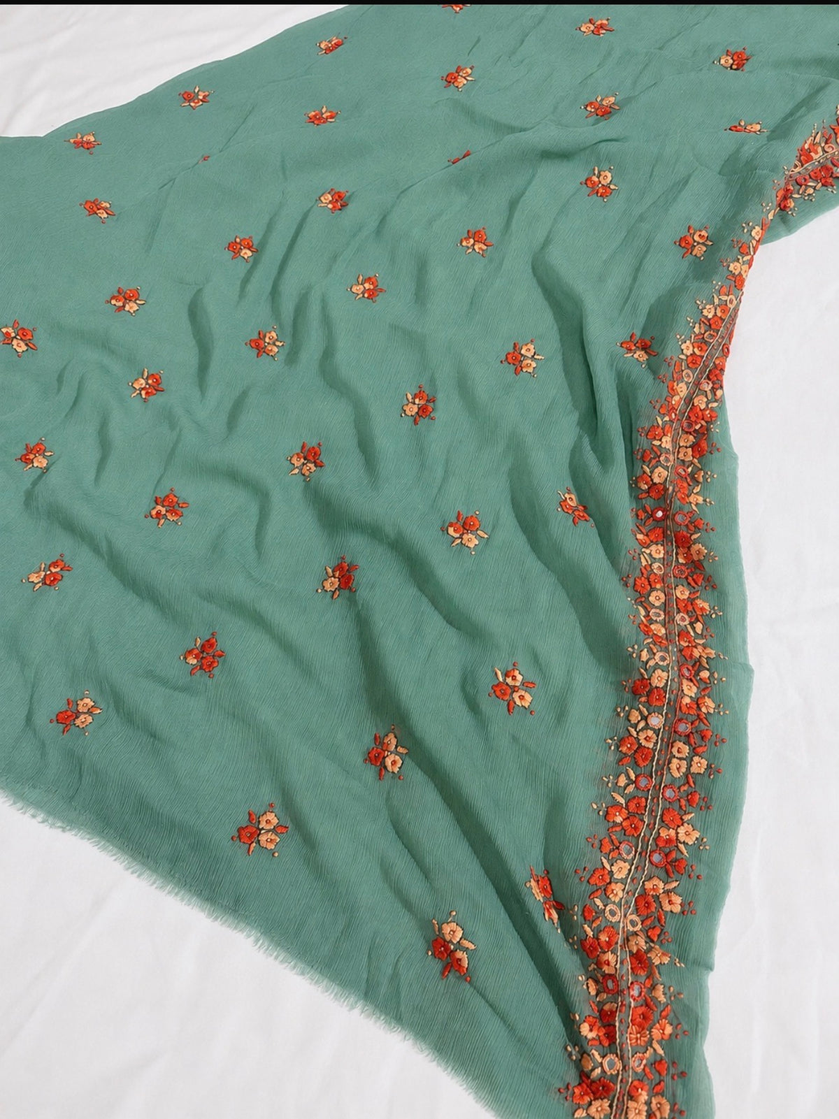 Green chiffon 2 piece