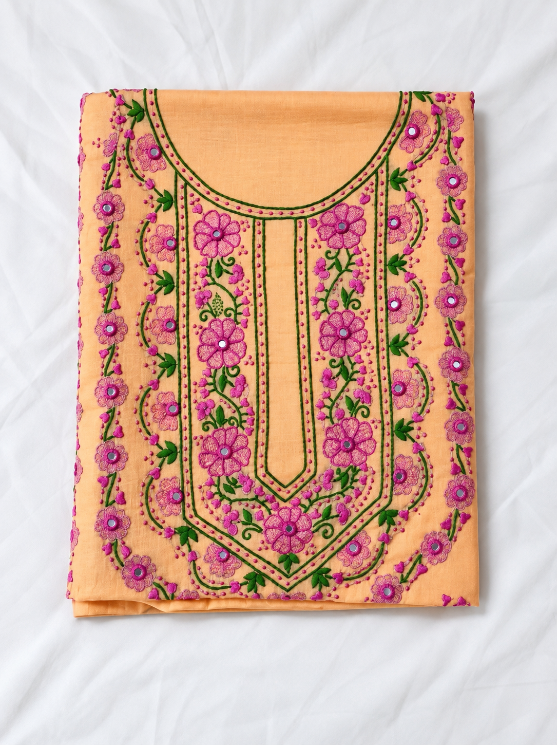 Peach unstitched kyrta