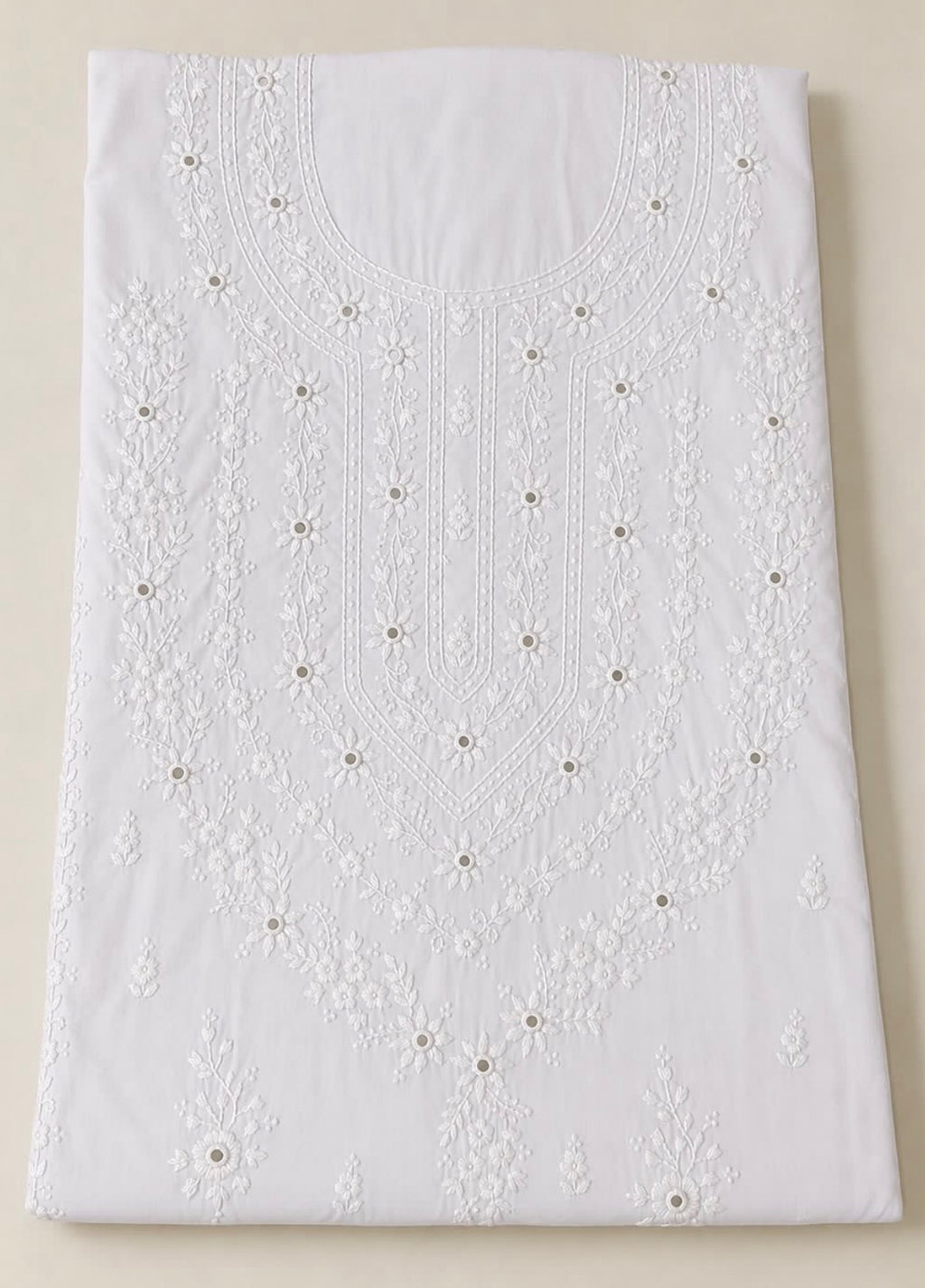 White unstitched kurta