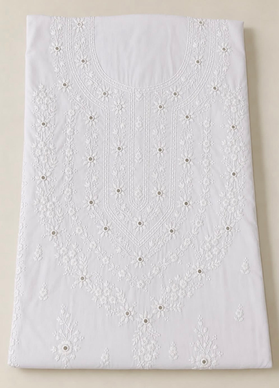 White unstitched kurta