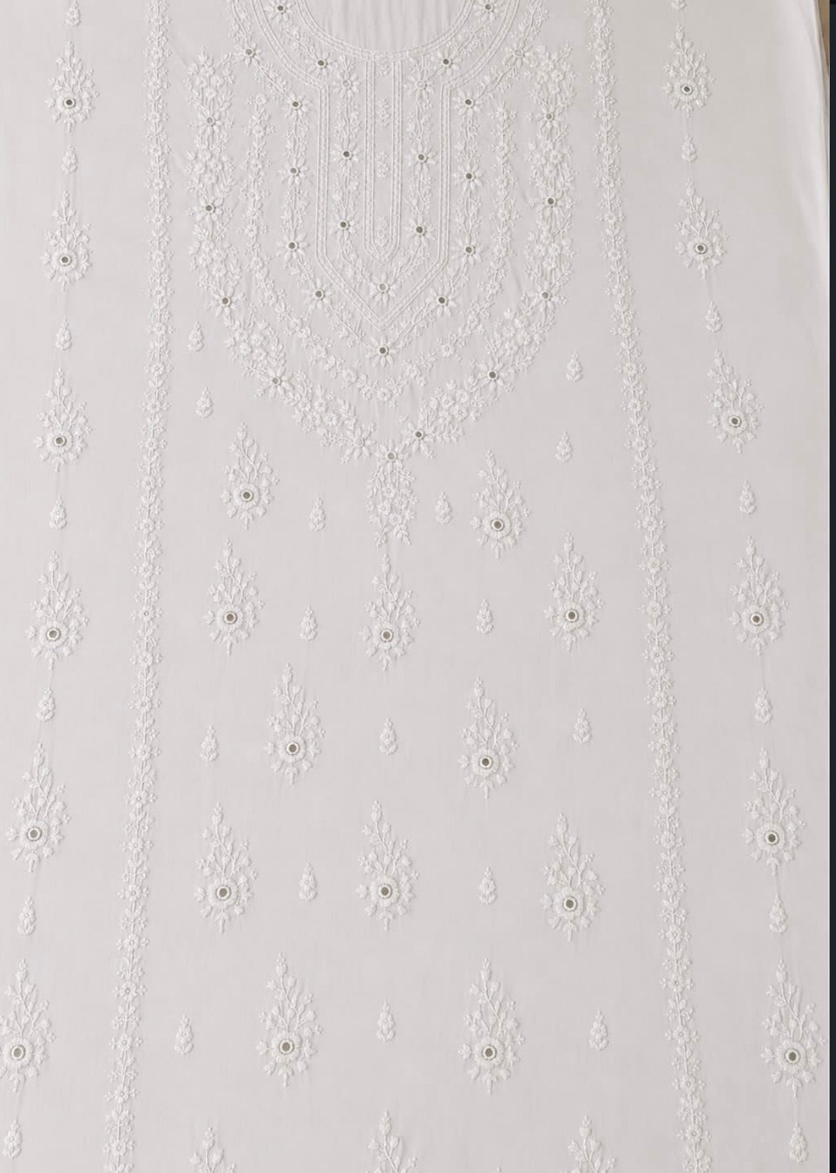 White unstitched kurta