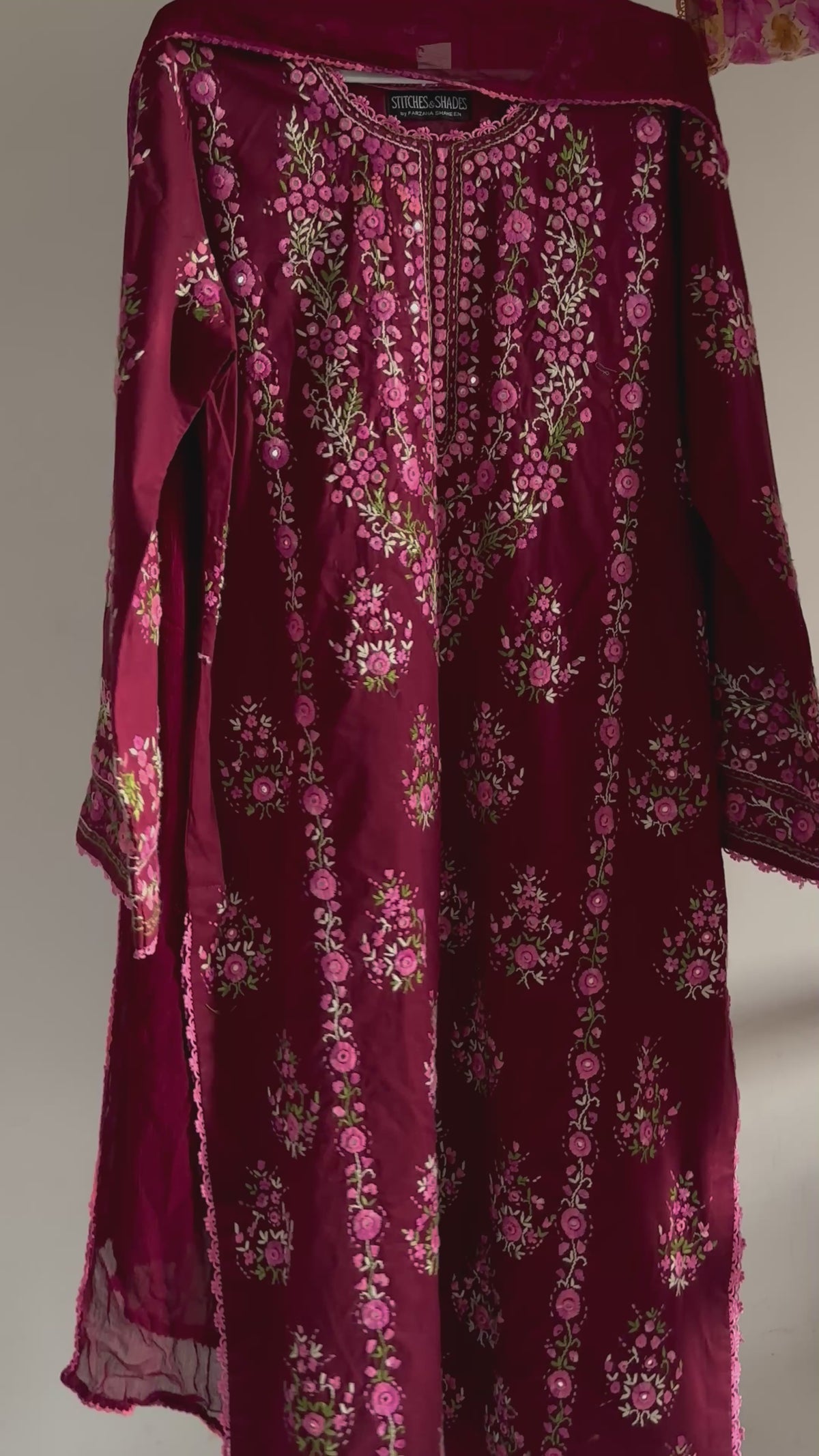 Red maroon floral