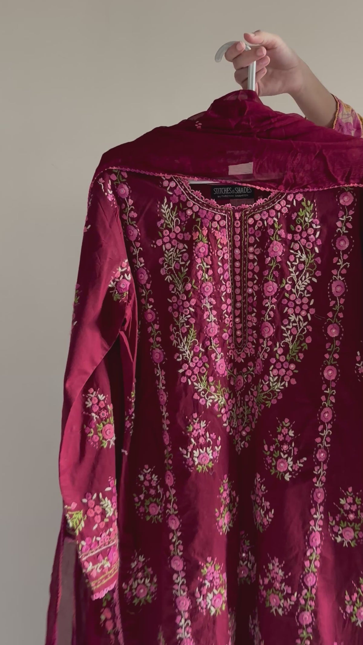 Red maroon floral